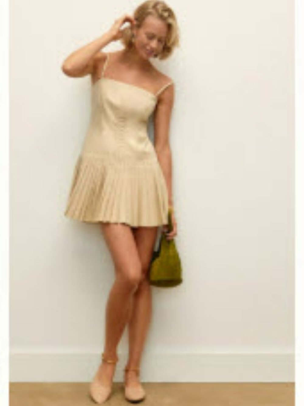 Anthropologie Spaghetti Strap pleated Mini